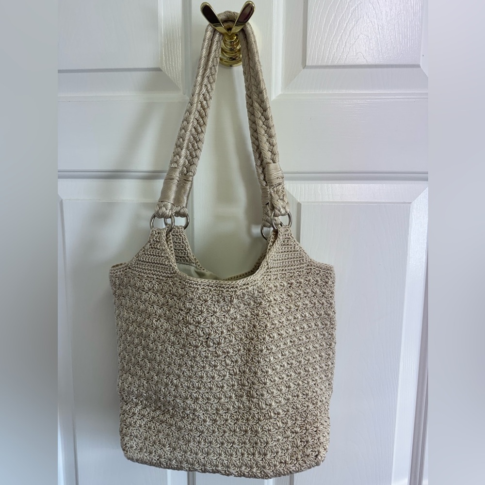 The Sak Beige Crochet Shoulder Bag